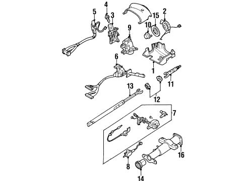 1999 Cadillac Escalade Steering Column & Shroud, Switches & Levers Diagram 1 - Thumbnail