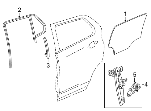 2021 Chevy Equinox Front Door Glass & Hardware Diagram