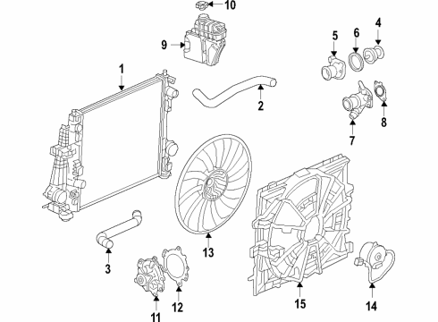 2020 Cadillac CT6 Cooling System, Radiator, Water Pump, Cooling Fan Diagram 4 - Thumbnail