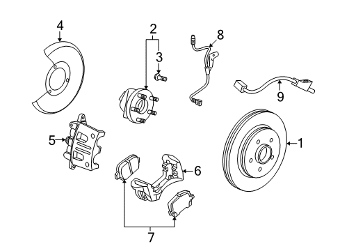 2009 Saturn Vue Brake Components Diagram