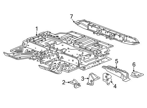 2020 Buick Envision Pillars, Rocker & Floor - Floor & Rails Diagram