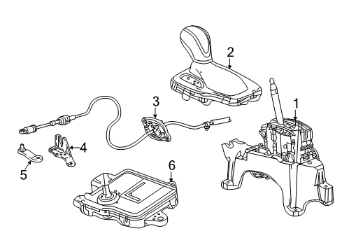 2018 Buick Regal Sportback Automatic Transmission Range Selector Lever Cable Assembly Diagram for 84121957