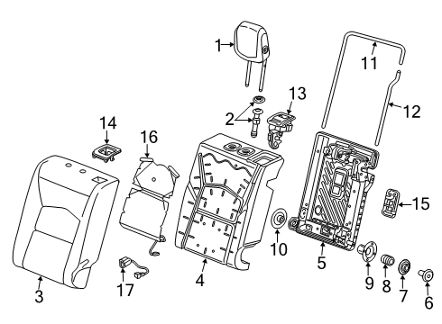 2020 Cadillac XT4 Pad Assembly, R/Seat Bk Diagram for 84596812