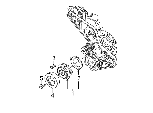 2003 Chevy Impala Cooling System, Radiator, Water Pump, Cooling Fan Diagram 1 - Thumbnail