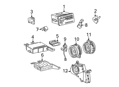 2004 Pontiac Vibe Amplifier,Radio Speaker Diagram for 88972145