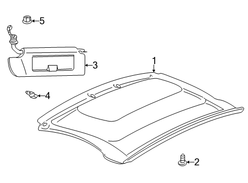 2003 Chevy Corvette Interior Trim - Roof Diagram 2 - Thumbnail