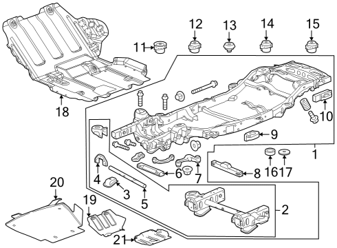 2018 Cadillac Escalade ESV Frame & Components Diagram 2 - Thumbnail