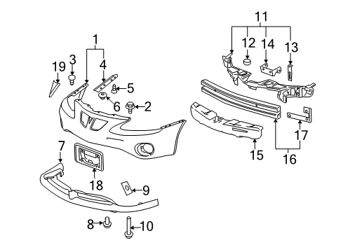 2006 Pontiac Grand Prix Front Bumper Diagram