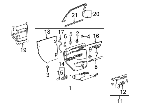 2013 Cadillac SRX Switch Assembly, Rear Side Door Window *Black Diagram for 22747719