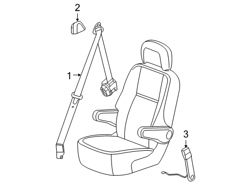 2006 Pontiac Montana Rear Seat Belts Diagram 1 - Thumbnail