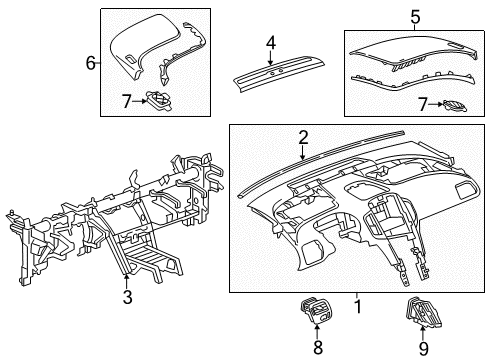 2011 Chevy Volt Cluster & Switches, Instrument Panel Diagram