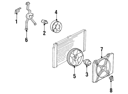 1992 Buick Riviera Bracket,Engine Cooling Fan Diagram for 22092047