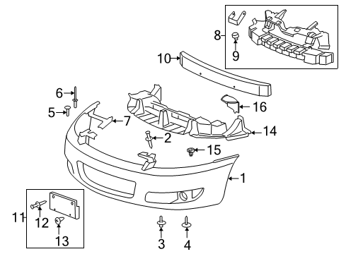 2007 Chevy Impala Rivet,Rear Bumper Imp Bar Diagram for 11518091