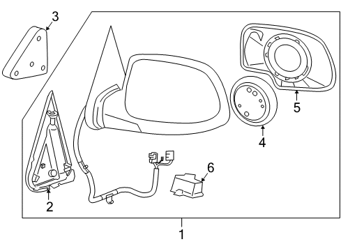 2005 Chevy Silverado 1500 Lamp,Outside Rear View Mirror Courtesy Diagram for 88980307