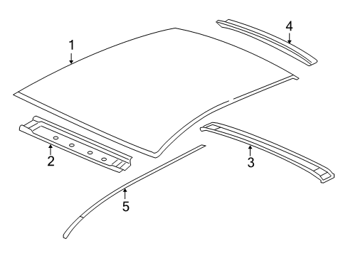 2005 Chevy Cobalt Molding Asm,Roof Panel Joint Finish *Primed (LH) (Sedan) Diagram for 89044637