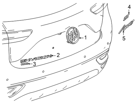 2023 Buick Envision PLATE ASM-L/GATE VEH & TR LVL NA Diagram for 85115830