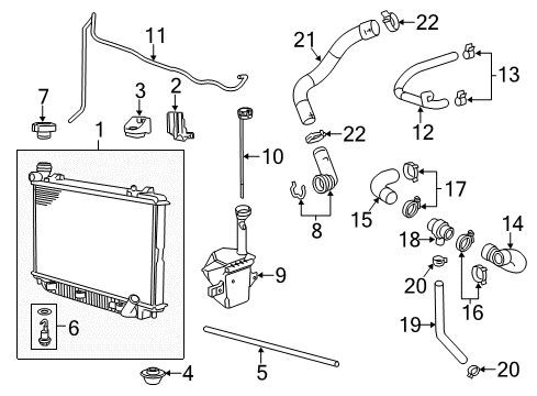 2017 Chevy Caprice Radiator & Components Diagram 2 - Thumbnail