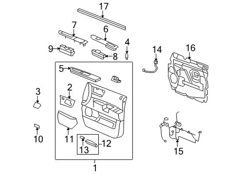 2009 Hummer H2 Lamp,Front Side Door Courtesy Diagram for 15021517