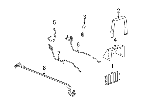 2007 Cadillac XLR Transmission Fluid Cooler Lower Pipe Assembly Diagram for 15292031