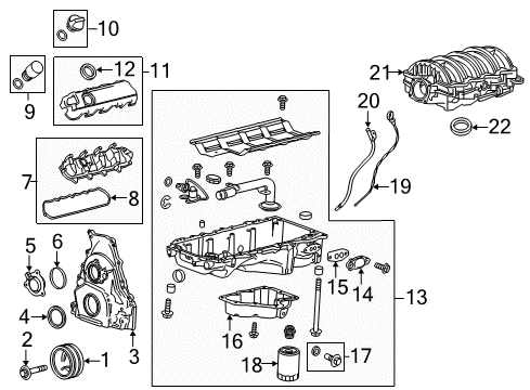 2020 GMC Yukon Engine Parts & Mounts, Timing, Lubrication System Diagram 1 - Thumbnail