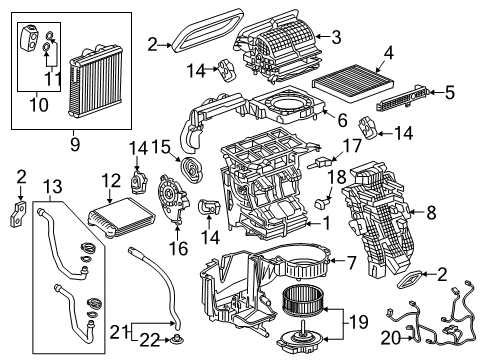 2019 Cadillac XT5 Heater Core & Control Valve Diagram 2 - Thumbnail