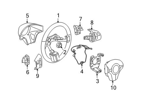 2009 Chevy HHR Steering Column & Wheel, Steering Gear & Linkage Diagram 6 - Thumbnail