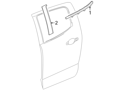 2023 Chevy Colorado Exterior Trim - Rear Door Diagram