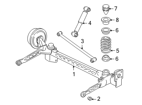 2005 Chevy Uplander Rear Suspension, Control Arm Diagram 2 - Thumbnail