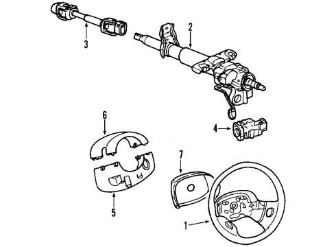 2000 Saturn LS Steering Column, Steering Wheel Diagram 2 - Thumbnail