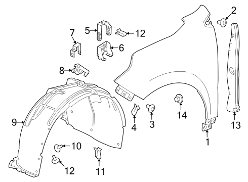 2021 Chevy Equinox Fender & Components Diagram