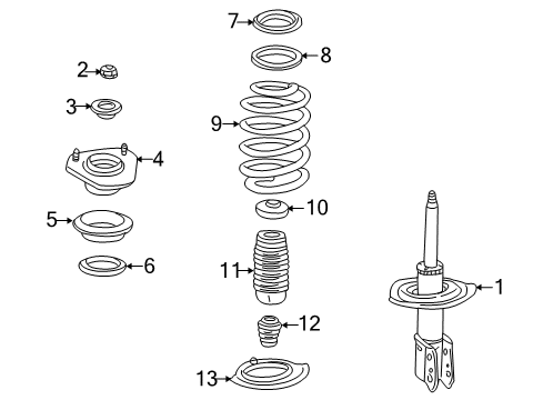 2004 Chevy Impala Front Springs Diagram for 22178446