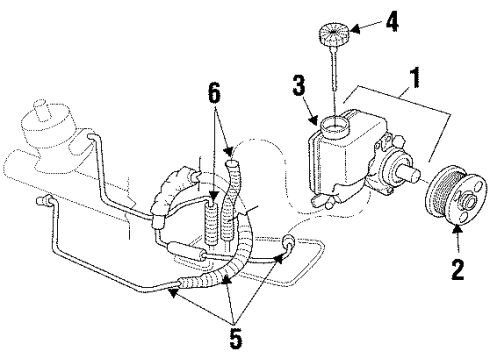 2001 Pontiac Grand Prix P/S Pump & Hoses, Steering Gear & Linkage Diagram 4 - Thumbnail