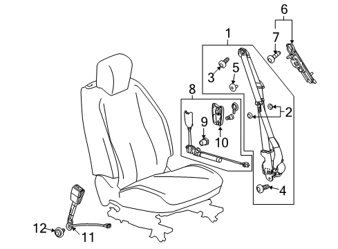 2012 GMC Terrain Front Seat Belts Diagram