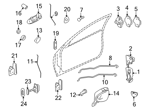 2005 Pontiac Grand Am Door - Lock & Hardware Diagram