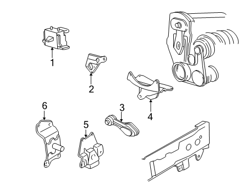 2002 Chevy Cavalier Engine & Trans Mounting Diagram 3 - Thumbnail