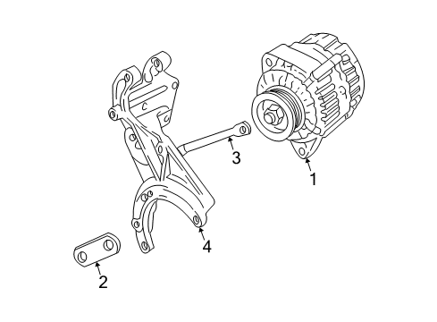 1995 Pontiac Sunfire BRACE, Generator Mounting Diagram for 24574635