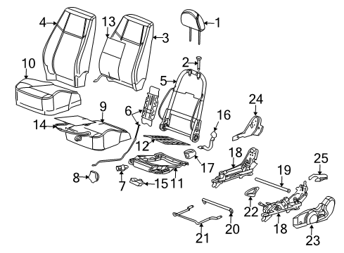 2005 Chevy Cobalt Cover Assembly, Driver Seat Cushion *Gray Diagram for 25822733