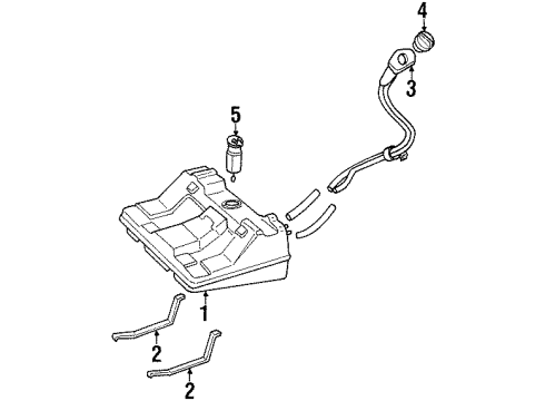 2002 Oldsmobile Intrigue Fuel System Components, Fuel Delivery Diagram