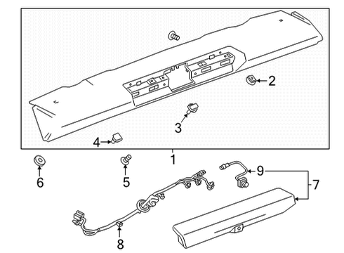 2023 GMC Sierra 2500 HD Spoiler Diagram 1 - Thumbnail