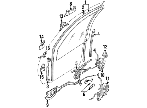 1999 Chevy Metro Hinge,Front Door No.2 (On Esn) Diagram for 30020320