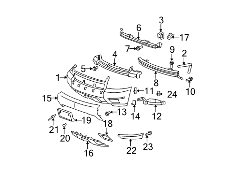 2013 Chevy Suburban 1500 Front Bumper Diagram 1 - Thumbnail