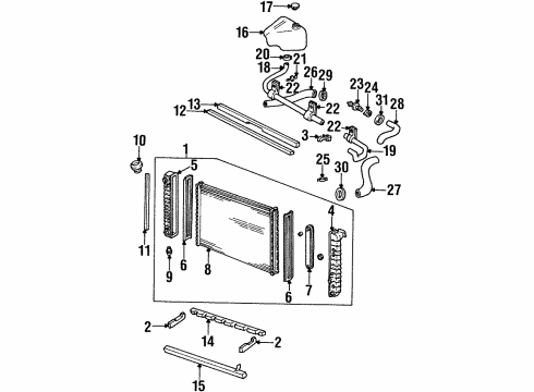 1995 Buick Riviera Radiator & Components Diagram