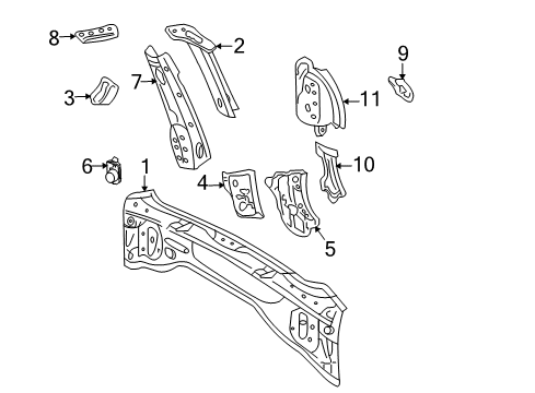 2004 Pontiac Vibe Rear Body Diagram