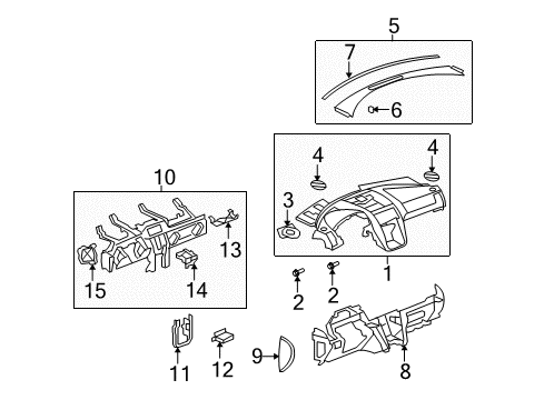 2010 Saturn Outlook Cluster & Switches, Instrument Panel Diagram 1 - Thumbnail