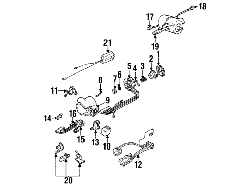 1996 Oldsmobile LSS Shroud, Switches & Levers Diagram