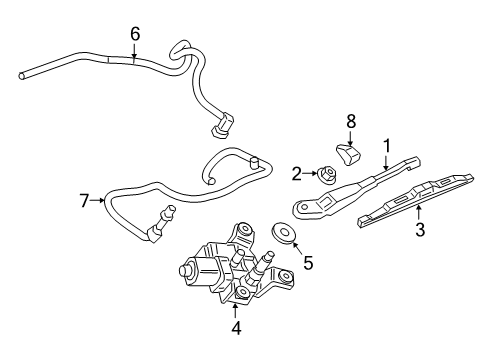 2019 Cadillac XT4 Hose Assembly, R/Wdo Wa Noz Diagram for 84568224