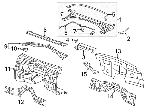 2019 Cadillac ATS Cowl Diagram