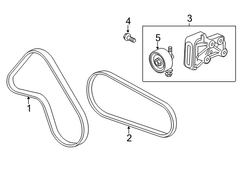 2013 Chevy Spark Tensioner Assembly, Water Pump & Generator Belt Diagram for 25184488