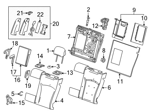 2016 Buick Regal Cushion Assembly, Rear Seat Back Side *Neutral L Diagram for 23470724