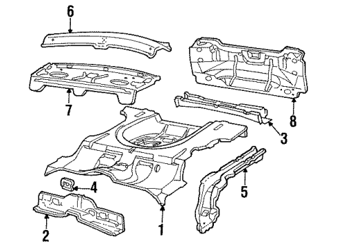 1996 Chevy Beretta PANEL, Rear Compartment Floor/Access Diagram for 22595709